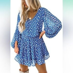 Women’s Floral V Neck Dress